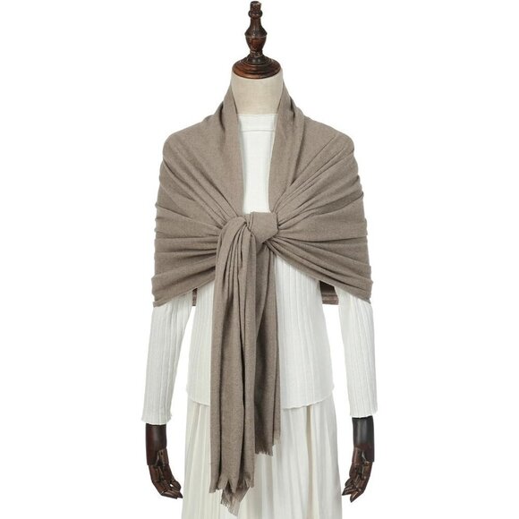 Swat Pany Scarf For Women Winter Pashmina Shawls  For Women Wedding Shawls-Khaki - Picture 4 of 7